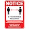 Signmission Public, 6ft Distance Required, 10in X 7in Rigid Plastic, 10" W, 7" H, 6ft Distance Required OS-NS-P-710-25529 - alternate 1